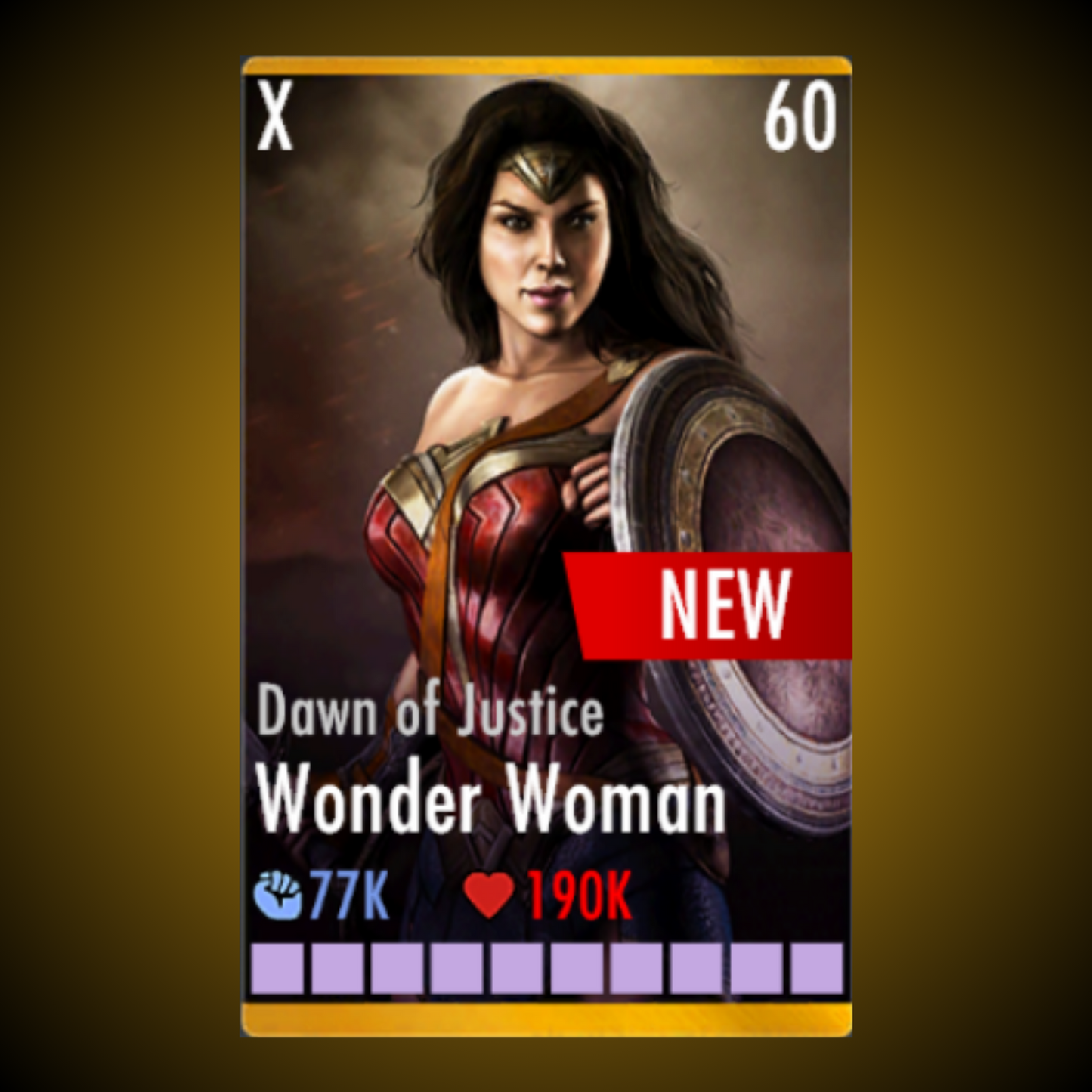 DAWN OF JUSTICE WONDER WOMAN ELITE X LEVEL 60