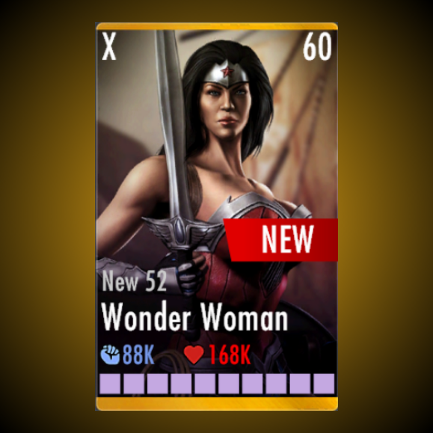 NEW 52 WONDER WOMAN ELITE X LEVEL 60