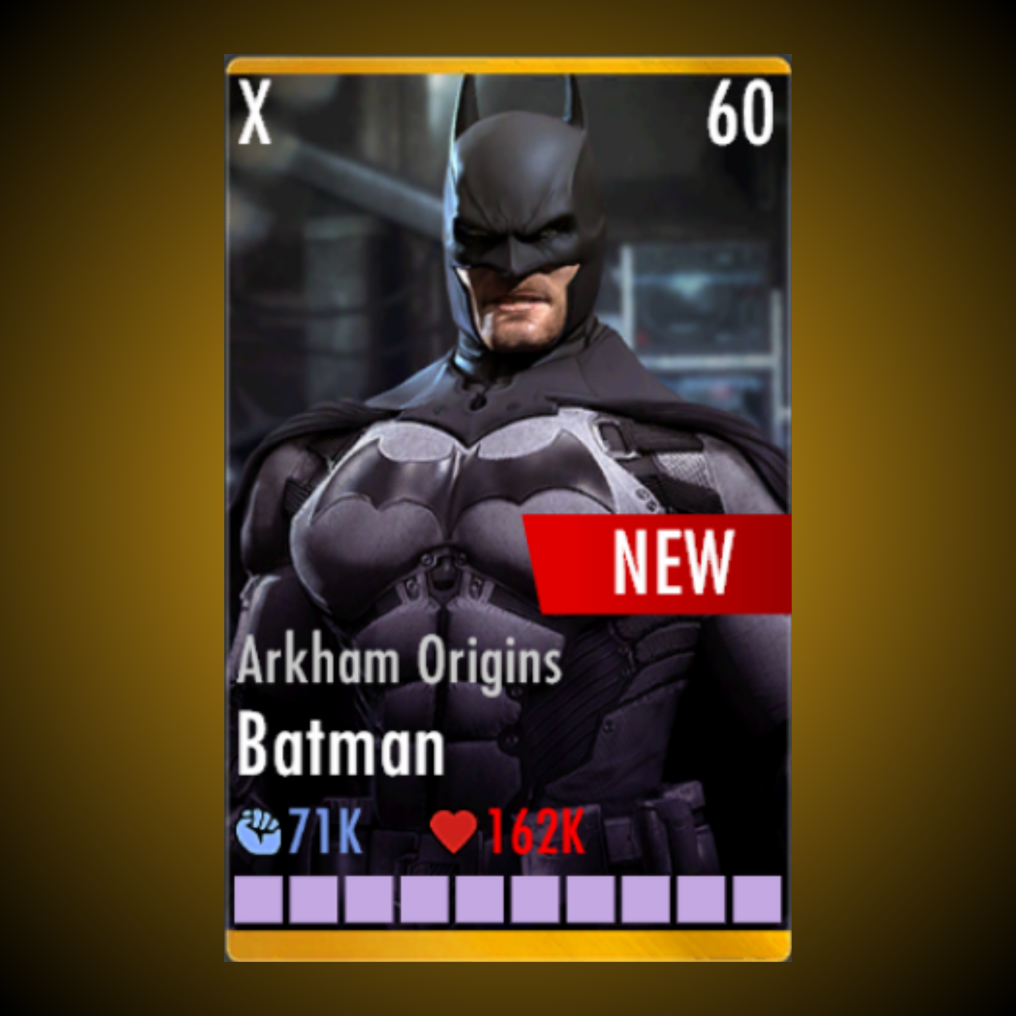 ARKHAM ORIGINS BATMAN ELITE X LEVEL 60