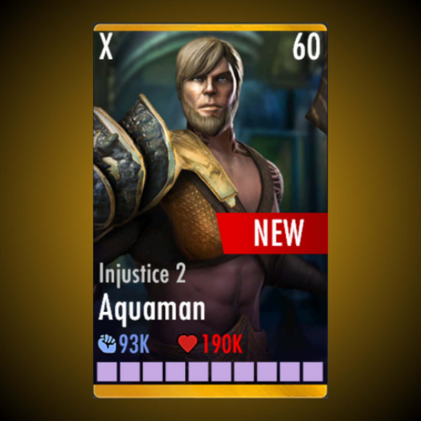 INJUSTICE 2 AQUAMAN ELITE X LEVEL 60