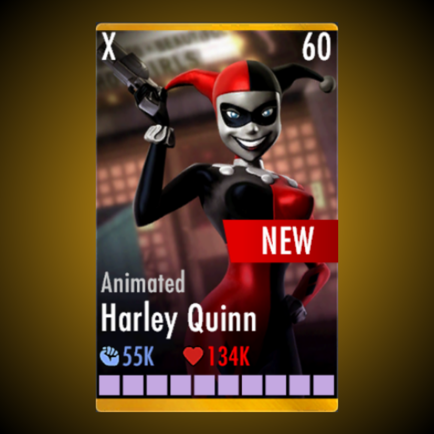 ANIMATED HARLEY QUINN ELITE X LEVEL 60