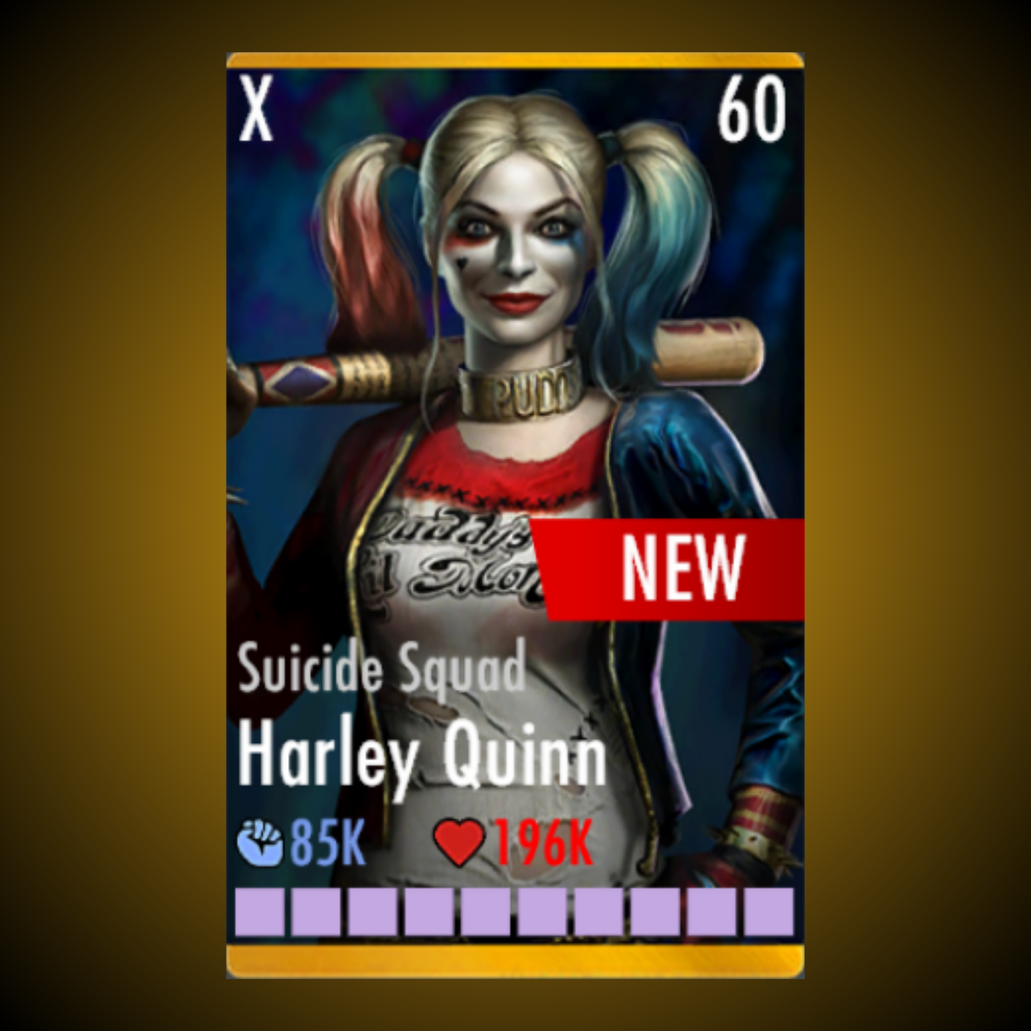 SUICIDE SQUAD HARLEY QUINN ELITE X LEVEL 60