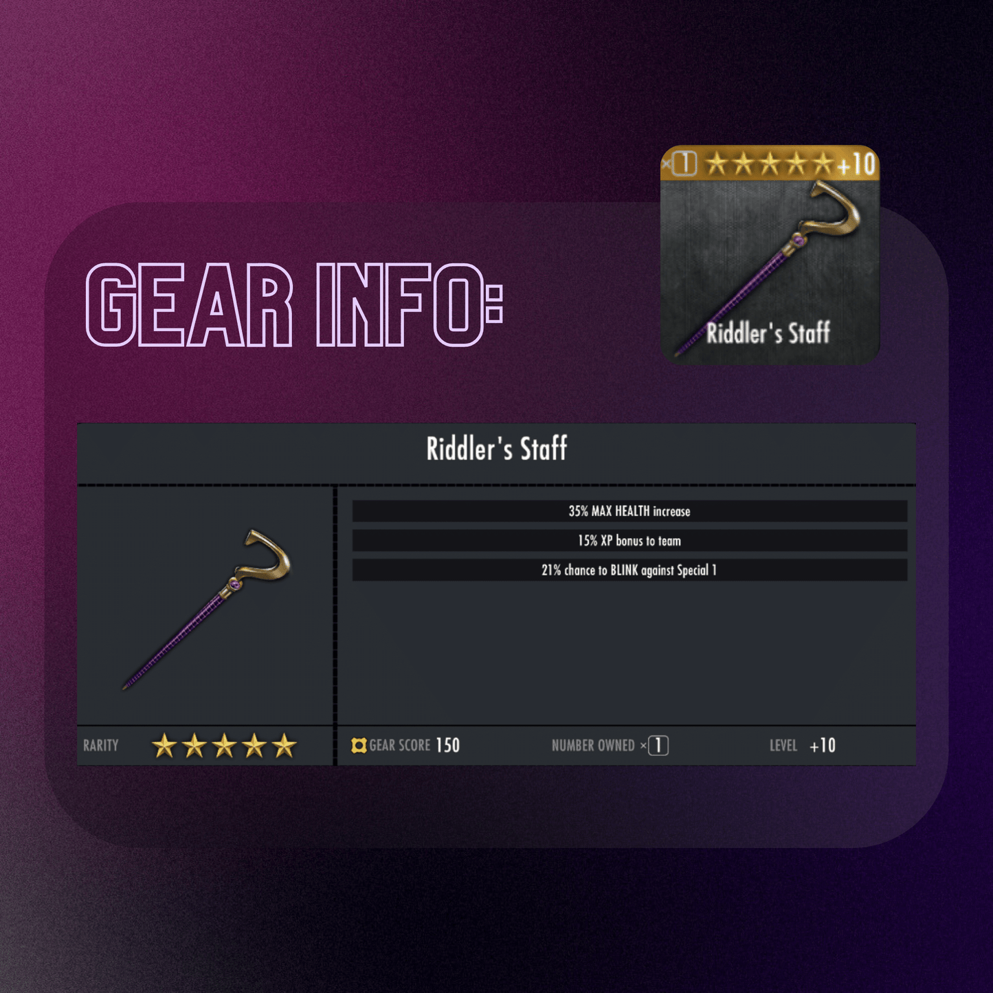 RIDDLER'S STAFF MAX EVOLUTION