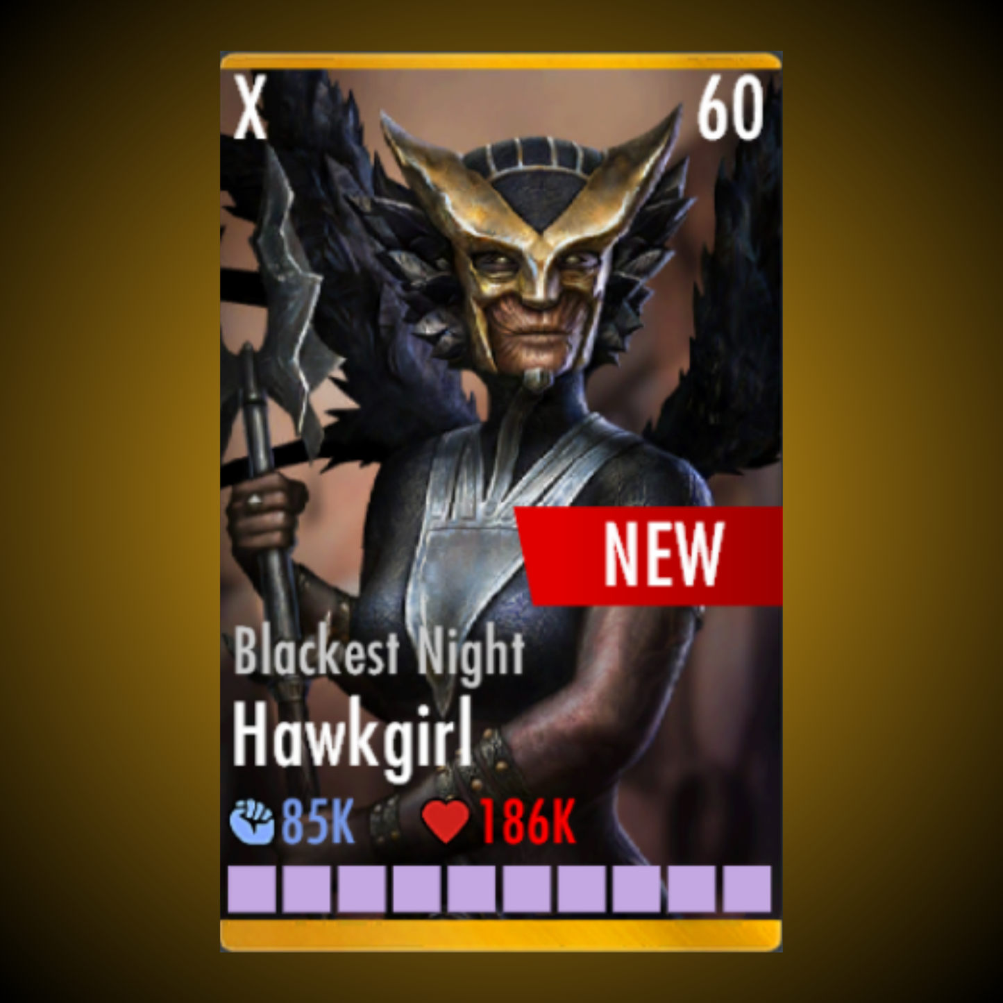 BLACKEST NIGHT HAWKGIRL ELITE X LEVEL 60