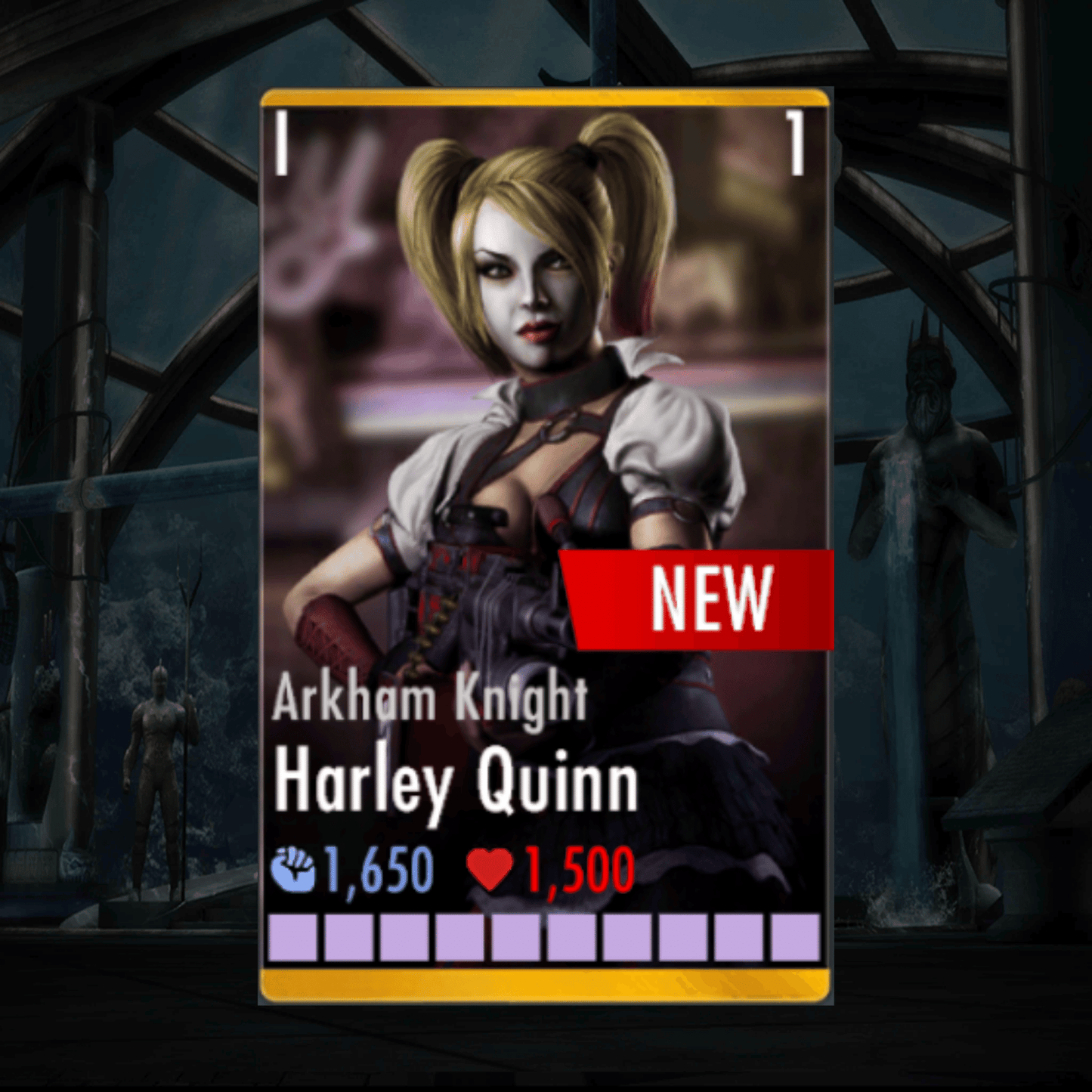 ARKHAM KNIGHT HARLEY QUINN ELITE 1 LEVEL 1