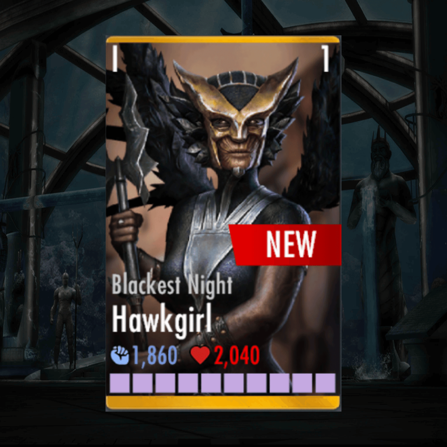 BLACKEST NIGHT HAWKGIRL ELITE 1 LEVEL 1