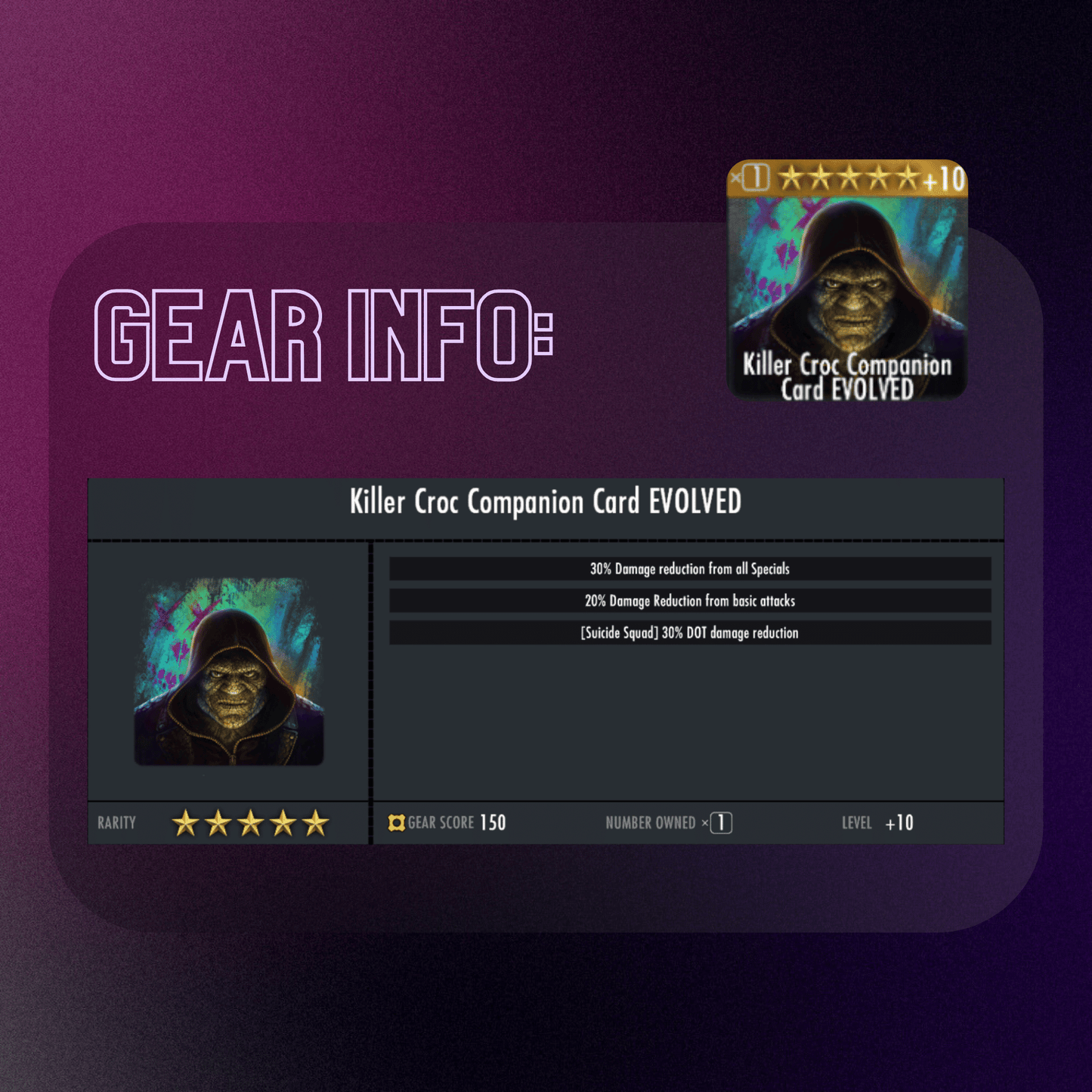 KILLER CROC COMPANION CARD EVOLVED MAX EVOLUTION
