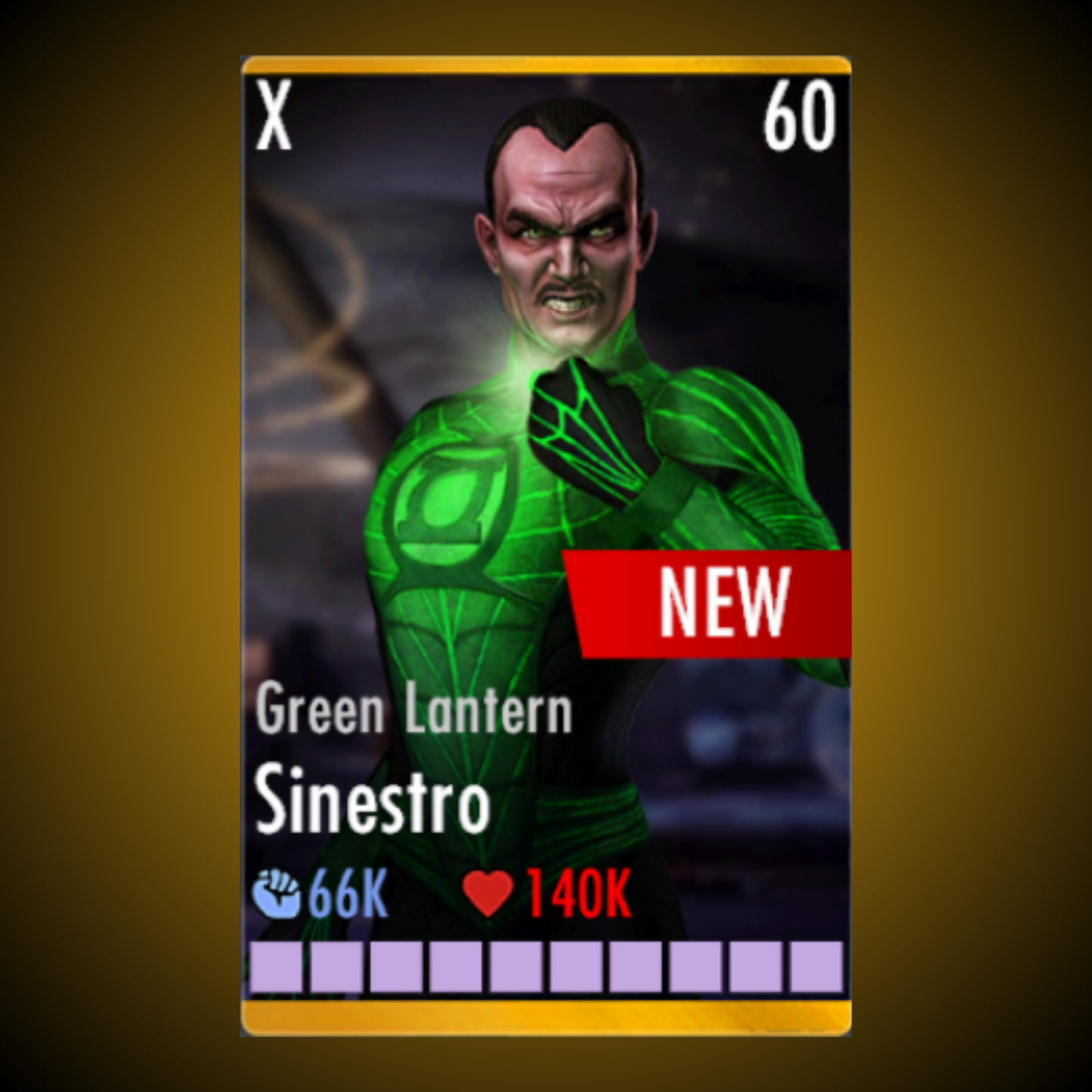 GREEN LANTERN SINESTRO ELITE X LEVEL 60