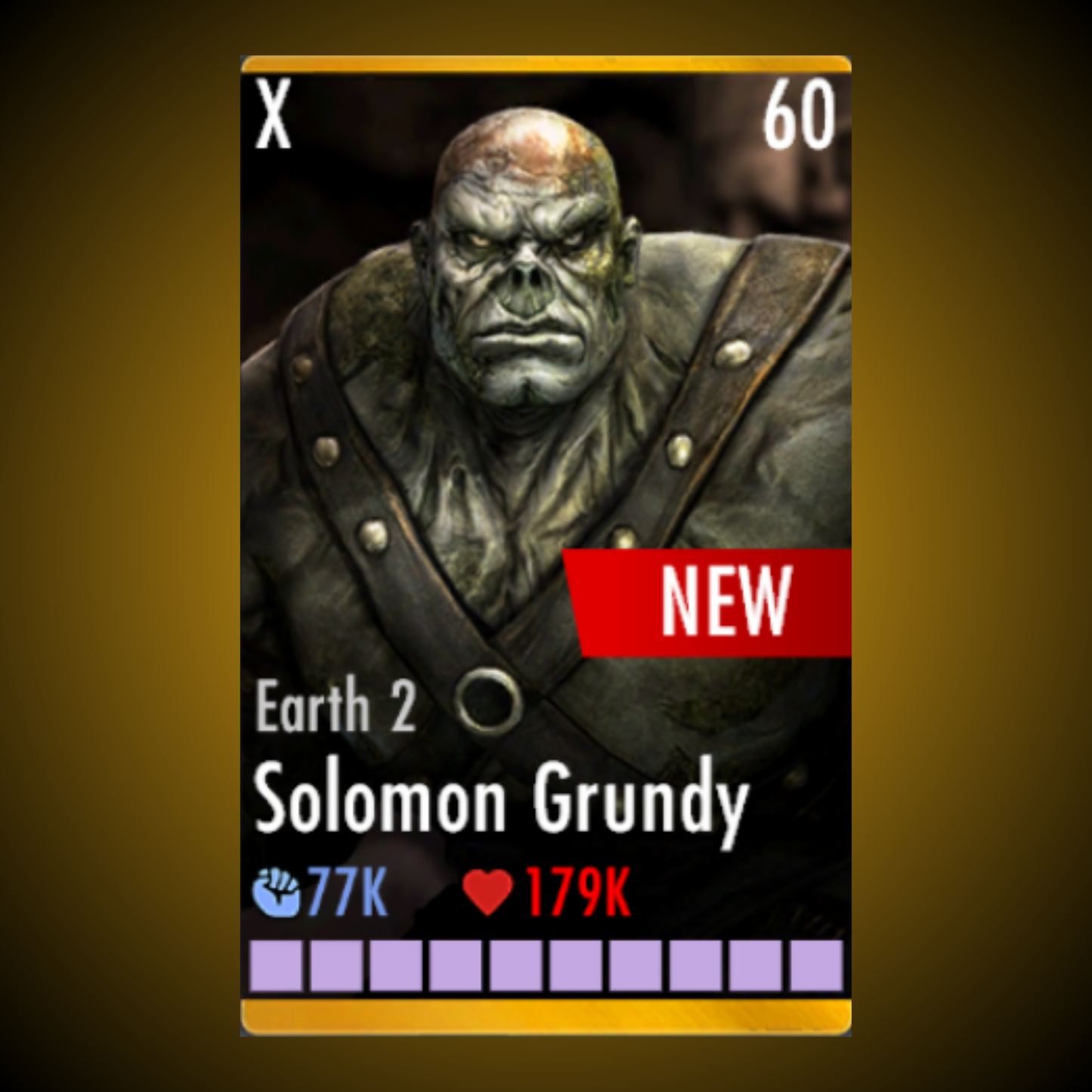 EARTH 2 SOLOMON GRUNDY ELITE X LEVEL 60