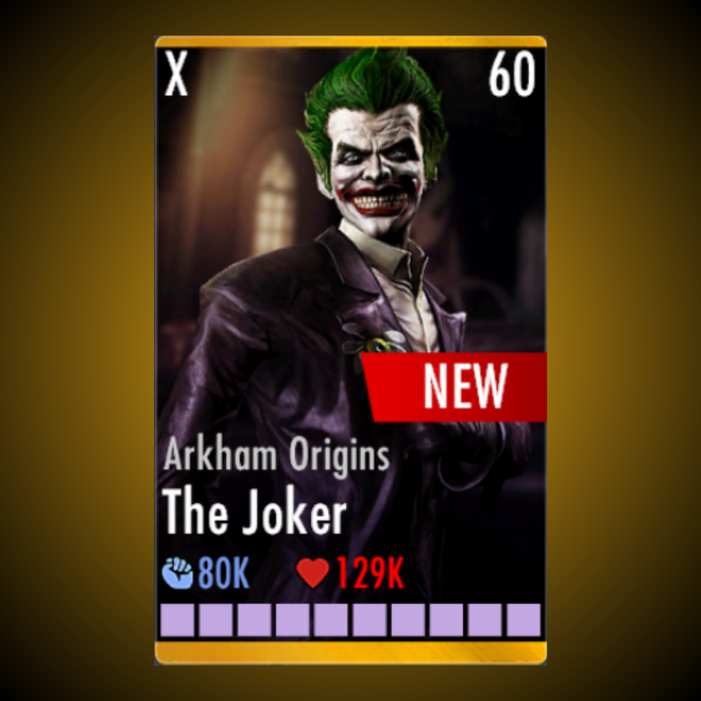 ARKHAM ORIGINS THE JOKER ELITE X LEVEL 60