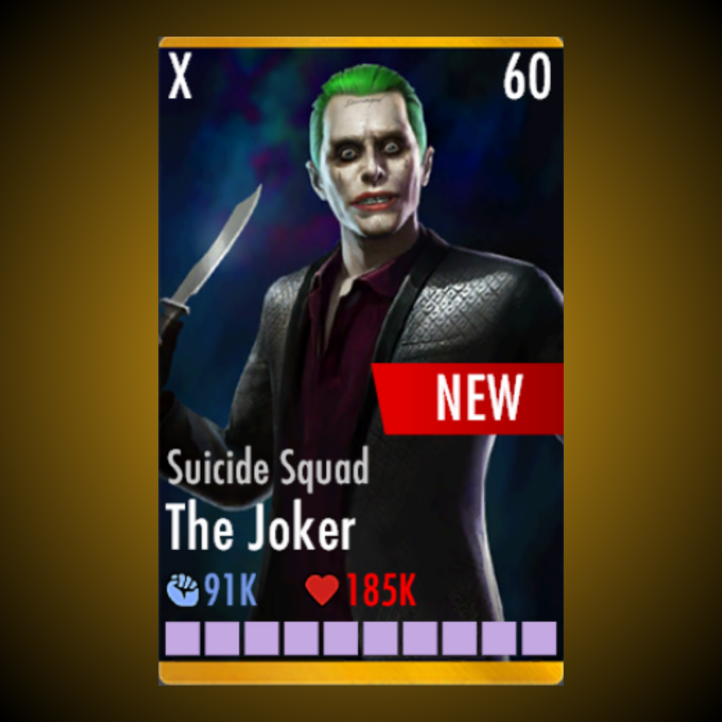 SUICIDE SQUAD THE JOKER ELITE X LEVEL 60