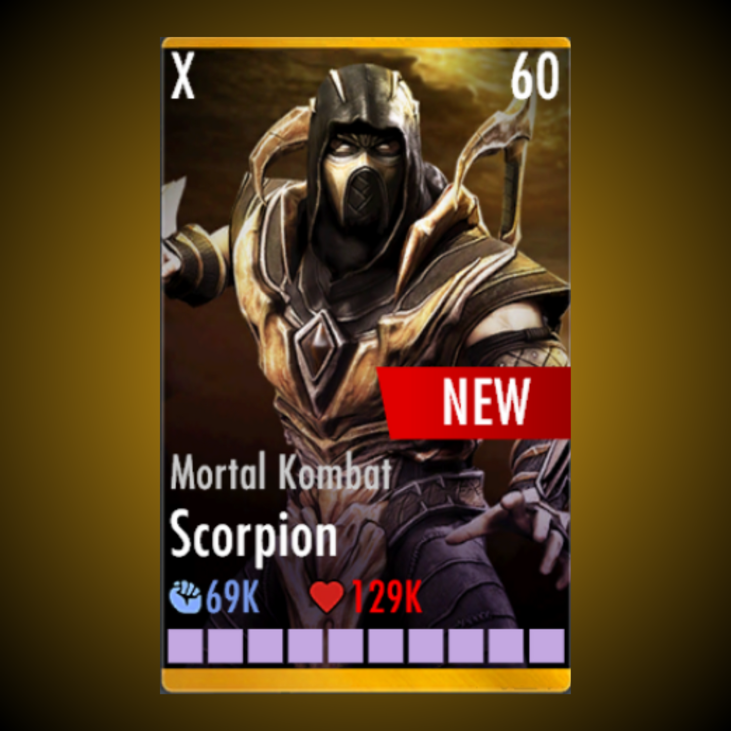 MORTAL KOMBAT SCORPION ELITE X LEVEL 60